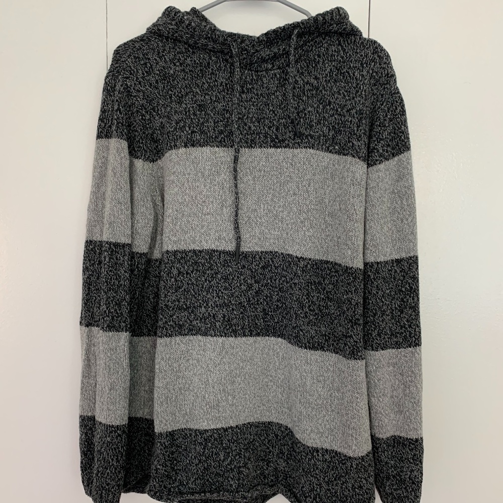 Striped Sweater w/ Hood